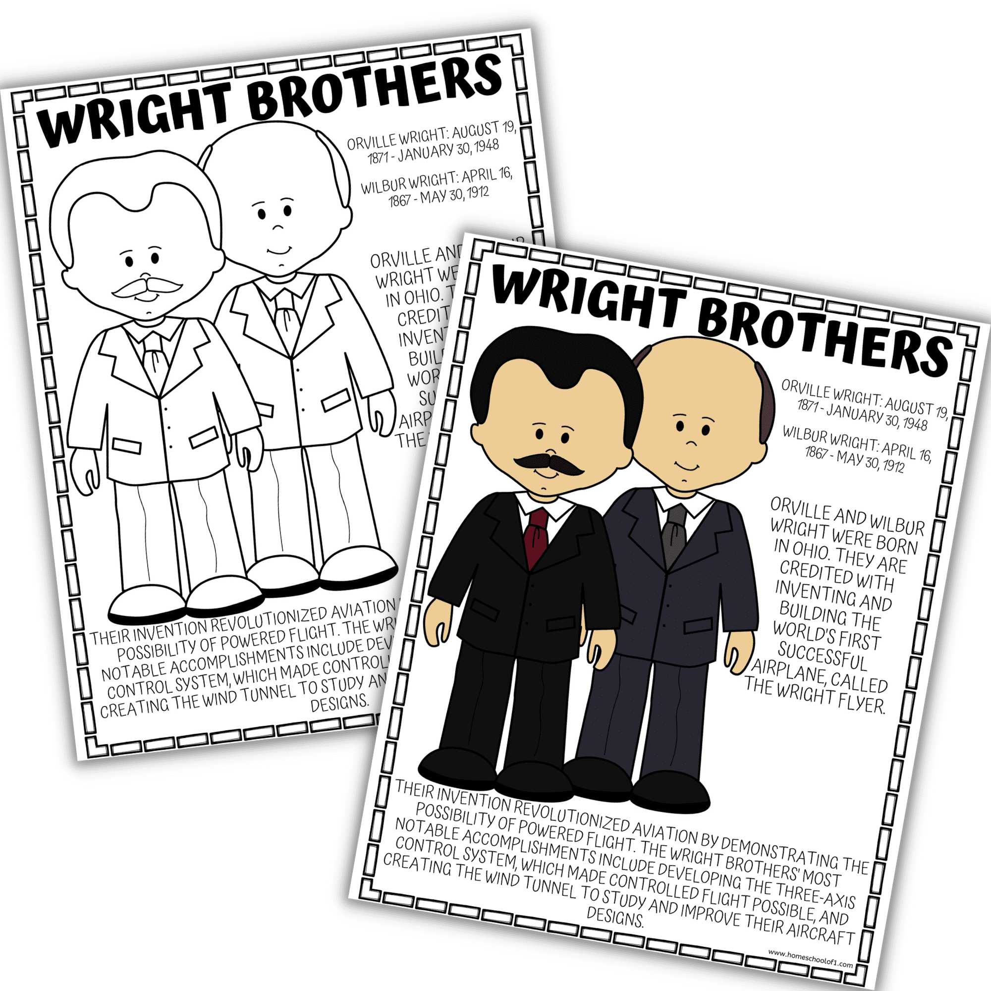 Wright Brothers Worksheet – Printable Research And Coloring | Wright Brothers Printable Worksheets