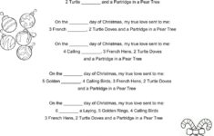 12 Days Of Christmas Activity – Worksheets Library | The Twelve Days Of Christmas Worksheets