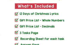 12 Days Of Christmas Math Project: Adding Decimals & Whole Numbers | 12 Days of Christmas Cost Worksheets