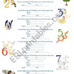 12 Days Of Christmas. Worksheet – Worksheets Library | 12 Days of Christmas Worksheets