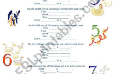 12 Days Of Christmas. Worksheet – Worksheets Library | 12 Days of Christmas Worksheets