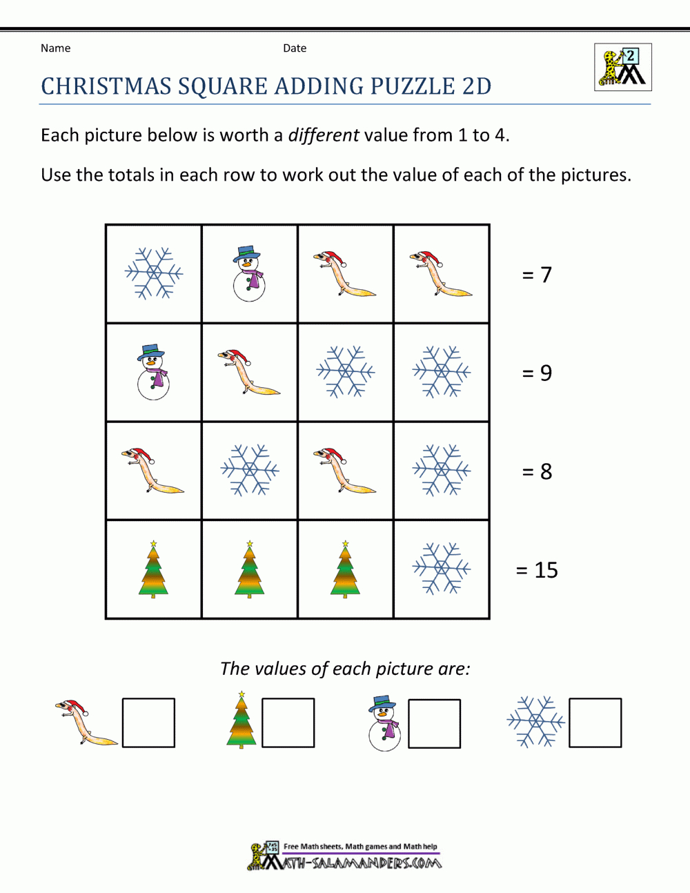 2Nd Grade Christmas Math Worksheets | Free Christmas Math Worksheets For 2nd Graders
