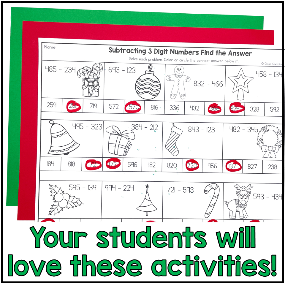 3 digit subtraction with regrouping christmas math worksheets subtraction with regrouping christmas worksheets 3 Digit Subtraction With Regrouping Christmas Math Worksheets | Subtraction With Regrouping Christmas Worksheets