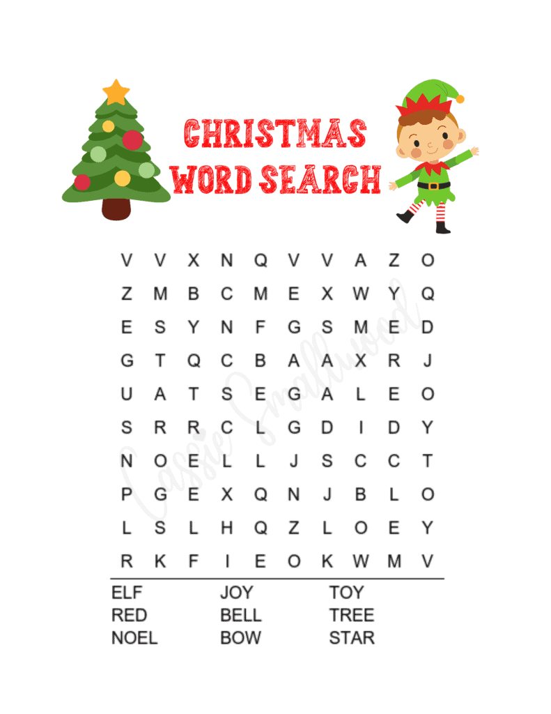 6 Fun Christmas Word Search Free Printables - Cassie Smallwood | Christmas Word Search Worksheets