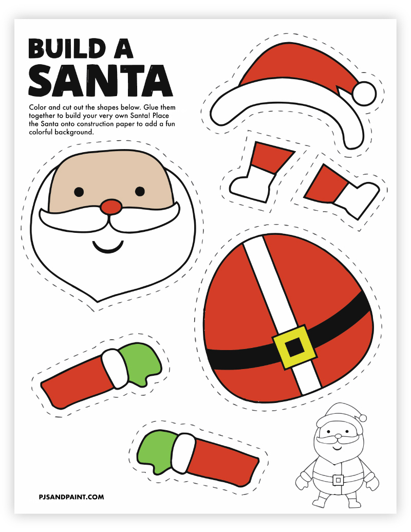 8 Free Printable Christmas Themed Cut And Paste Projects - Pjs And | Color Cut And Paste Christmas Worksheets