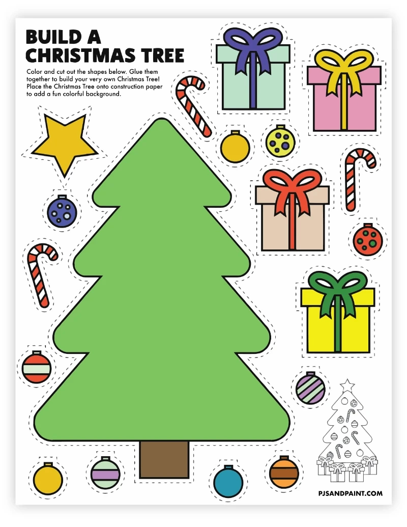 8 free printable christmas themed cut and paste projects pjs and cut and paste christmas tree worksheets 8 Free Printable Christmas Themed Cut And Paste Projects - Pjs And | Cut And Paste Christmas Tree Worksheets