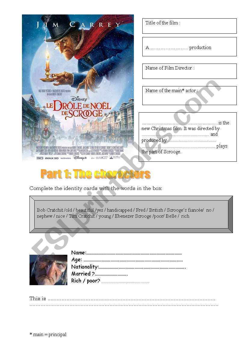 A Christmas Carol - Esl Worksheetclaudia30 | A Christmas Carol Movie Worksheets