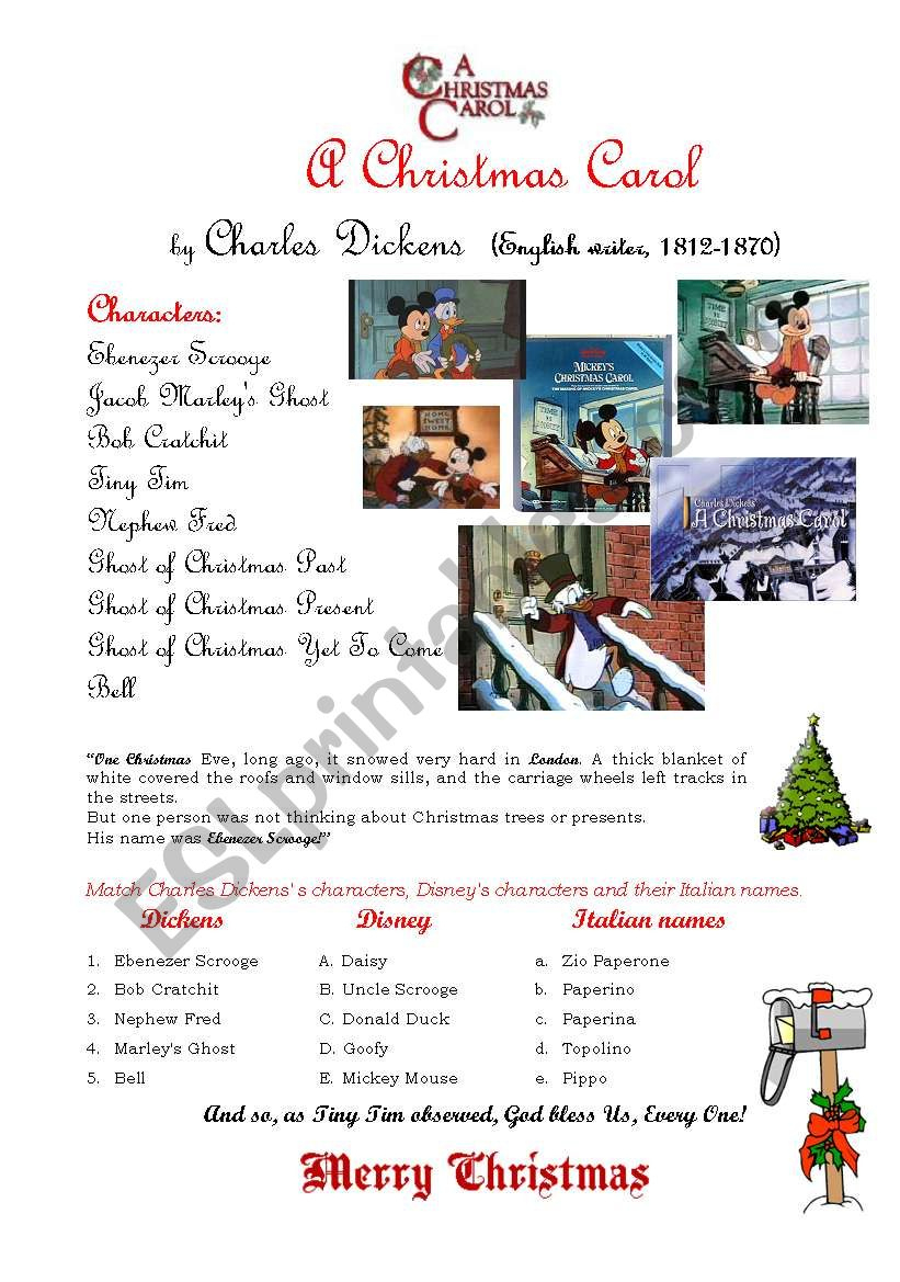 A Christmas Carol - Esl Worksheetcustomer - Worksheets Library | A Christmas Carol the Story Worksheets B