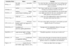 A Christmas Carol Vocabulary Worksheet | A Christmas Carol Vocabulary Worksheets