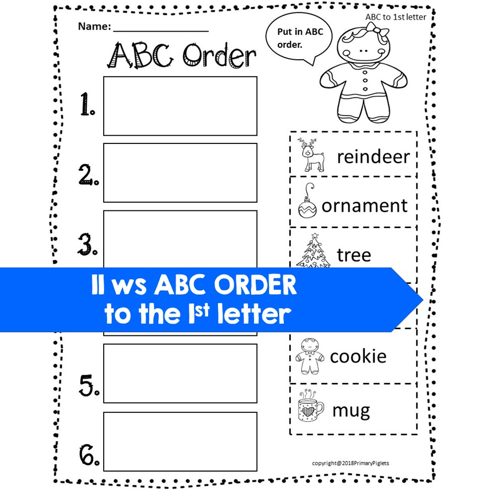 Abc Order Worksheets Christmas Alphabetical Order - Classful | Christmas Abc Order Worksheets