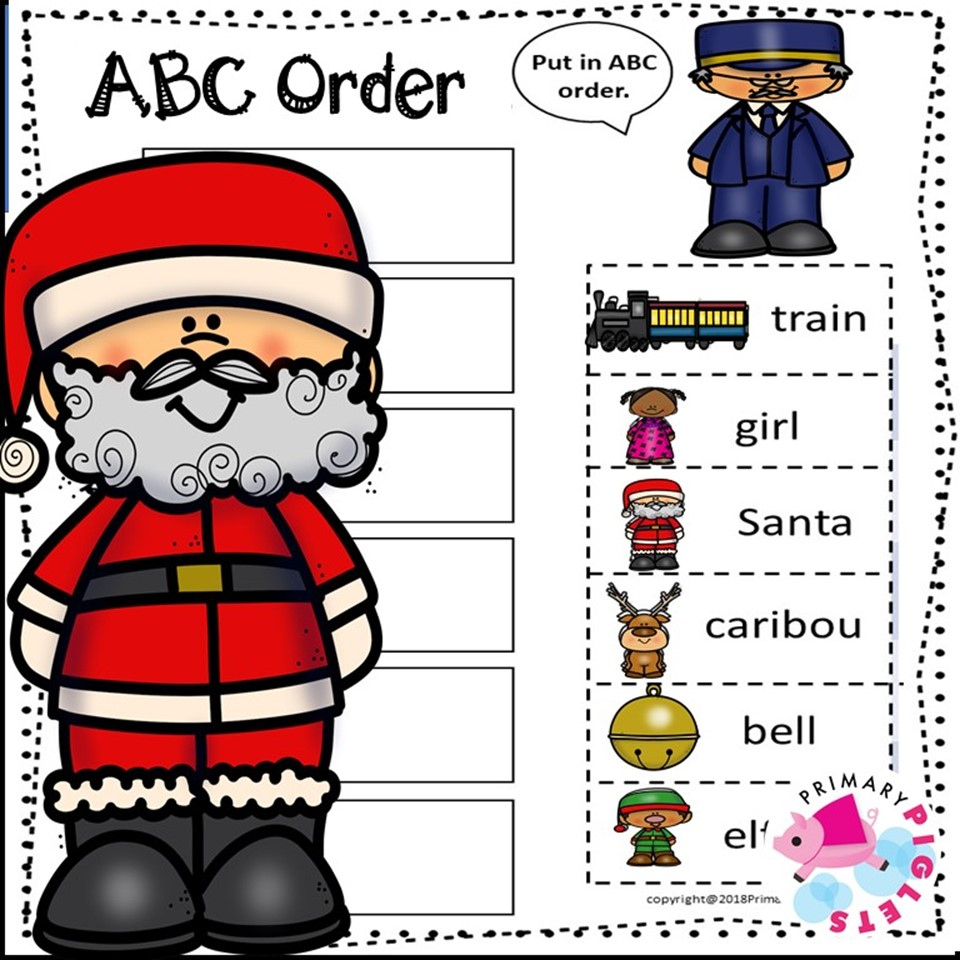 Abc Order Worksheets Christmas Alphabetical Order - Classful | Christmas Abc Order Worksheets