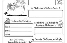 All About Me At Christmas Worksheets (Black &amp; White)Brain | All About Me Christmas Worksheets