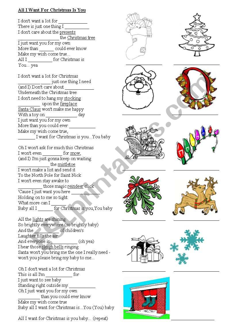 all i want for christmas is you esl worksheetcelineclark all i want for christmas is you worksheets All I Want For Christmas Is You - Esl Worksheetcelineclark | All I Want For Christmas Is You Worksheets