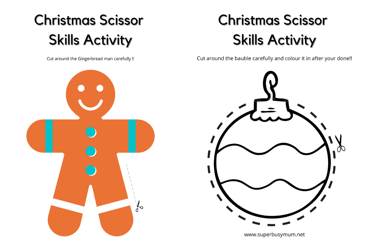 Christmas Activities To Help Boost Scissor Skills For Children | Cutting Practice Worksheets Christmas