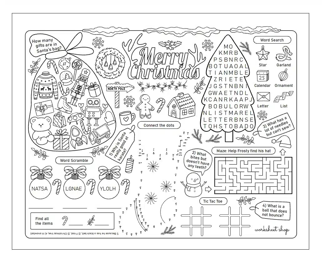 christmas activity sheet worksheet shop christmas worksheets and puzzles Christmas Activity Sheet – Worksheet Shop | Christmas Worksheets And Puzzles