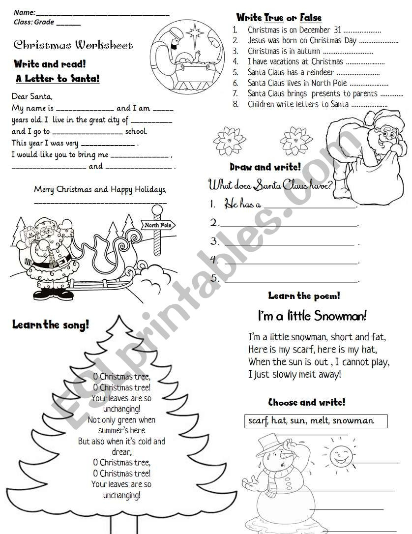 Christmas Activity Worksheet - Esl Worksheetlucia13 | Meaning Of Christmas Worksheets