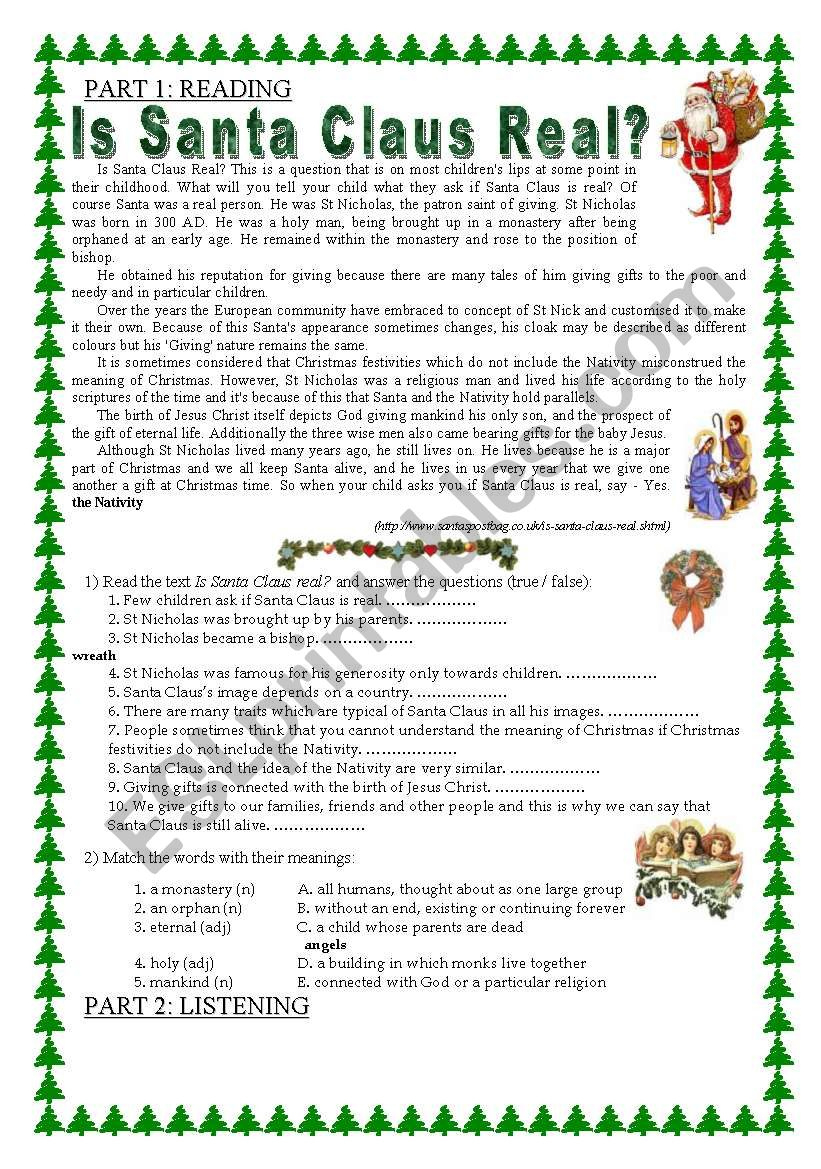 Christmas - All 4 Skills! - Esl Worksheetmarzenka | Christmas Worksheets For Adults