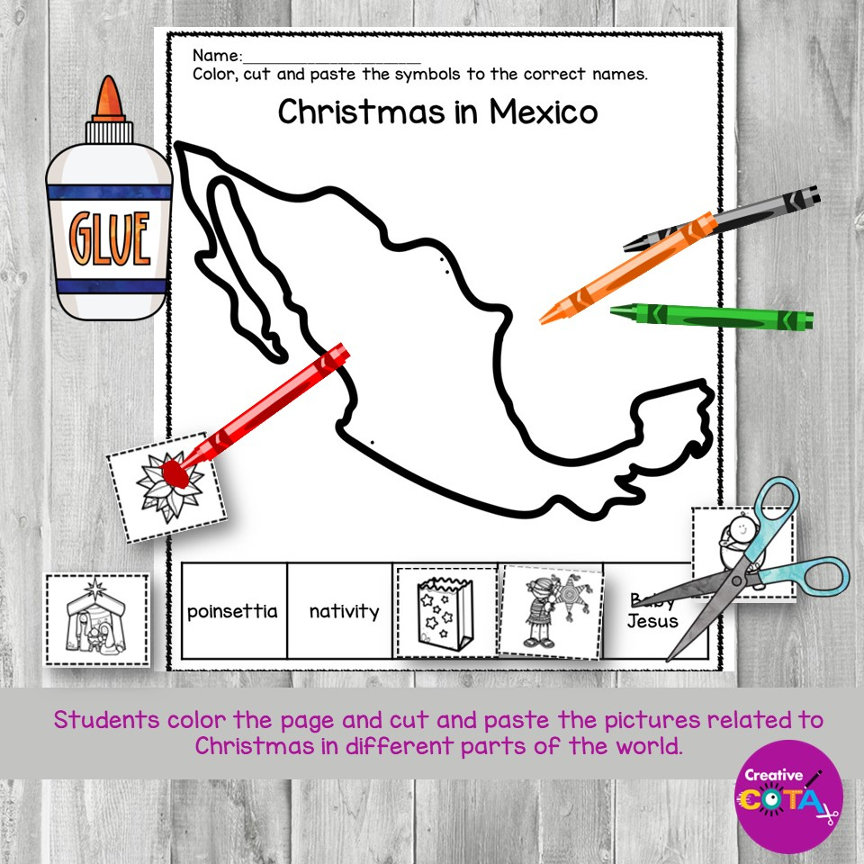 Christmas Around The World No Prep Activities - Worksheets Library | Christmas in Mexico Worksheets