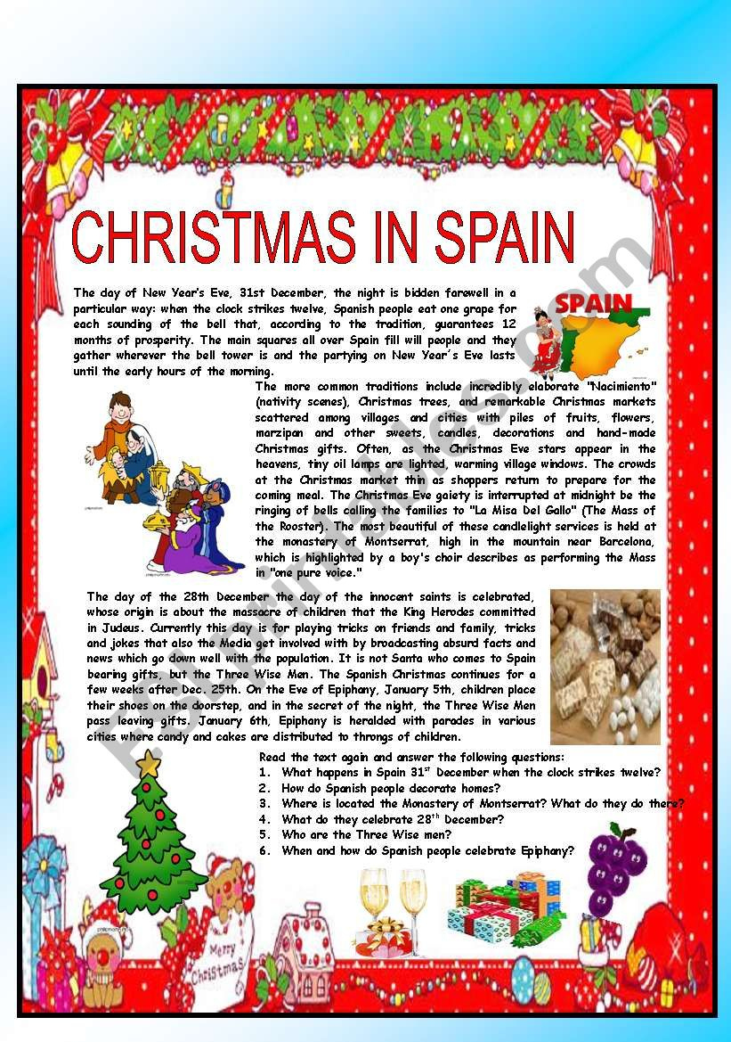 christmas around the world part 1 spain bw version included christmas in spanish speaking countries worksheets Christmas Around The World - Part 1 - Spain (B&W Version Included | Christmas In Spanish Speaking Countries Worksheets