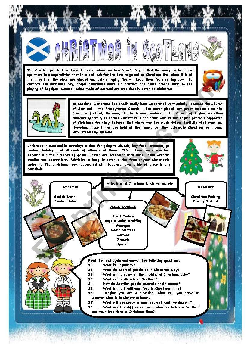 christmas around the world part 5 scotland bw version christmas celebrations around the world worksheets Christmas Around The World - Part 5 - Scotland (B&W Version | Christmas Celebrations Around the World Worksheets