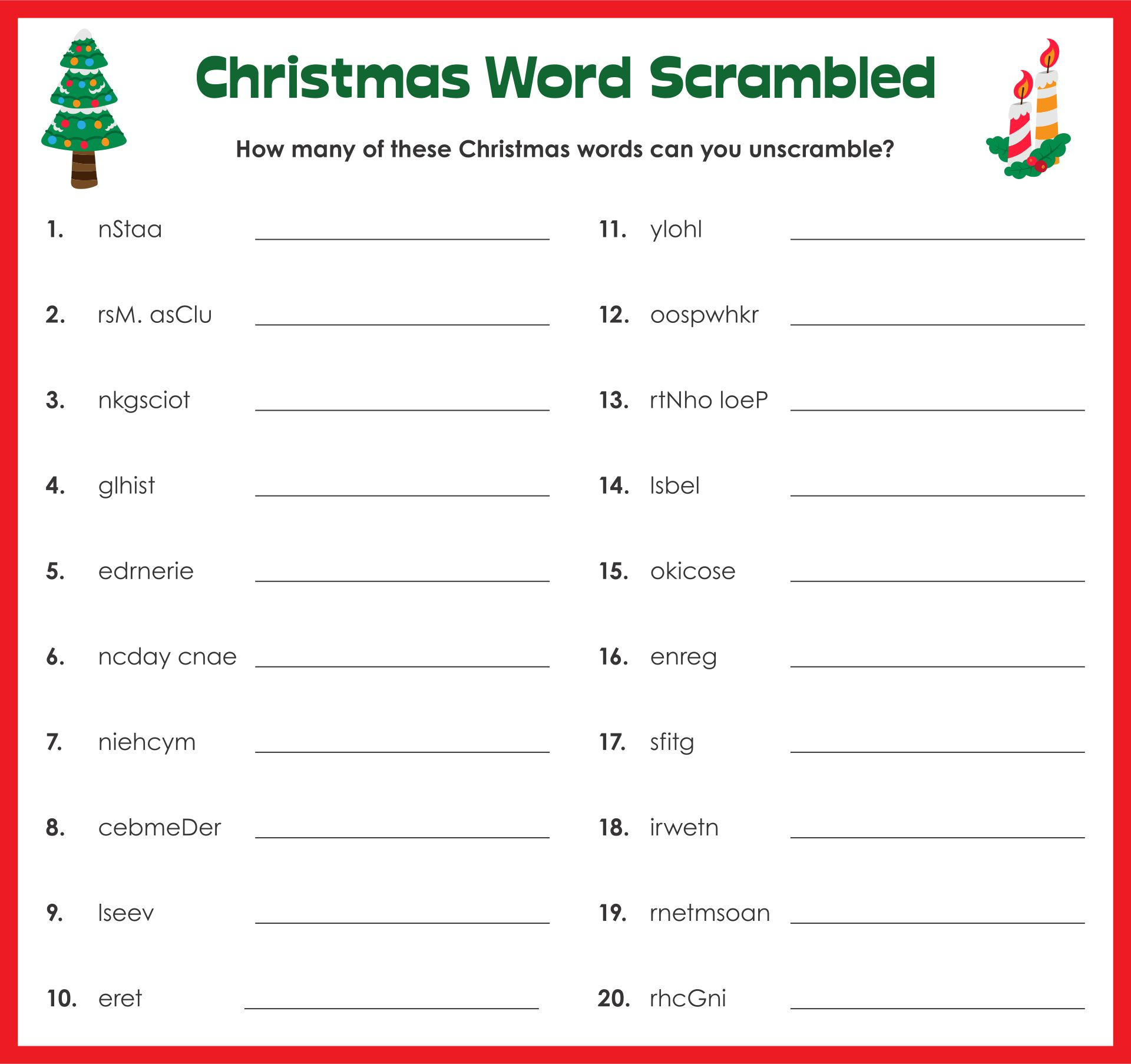 Christmas Brain Teasers - 15 Free Pdf Printables | Printablee | Christmas Riddles Printable Worksheets