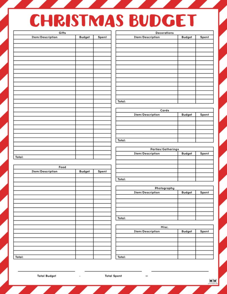 christmas budget templates 12 free pages printabulls christmas budget worksheets printable Christmas Budget Templates - 12 Free Pages | Printabulls | Christmas Budget Worksheets Printable