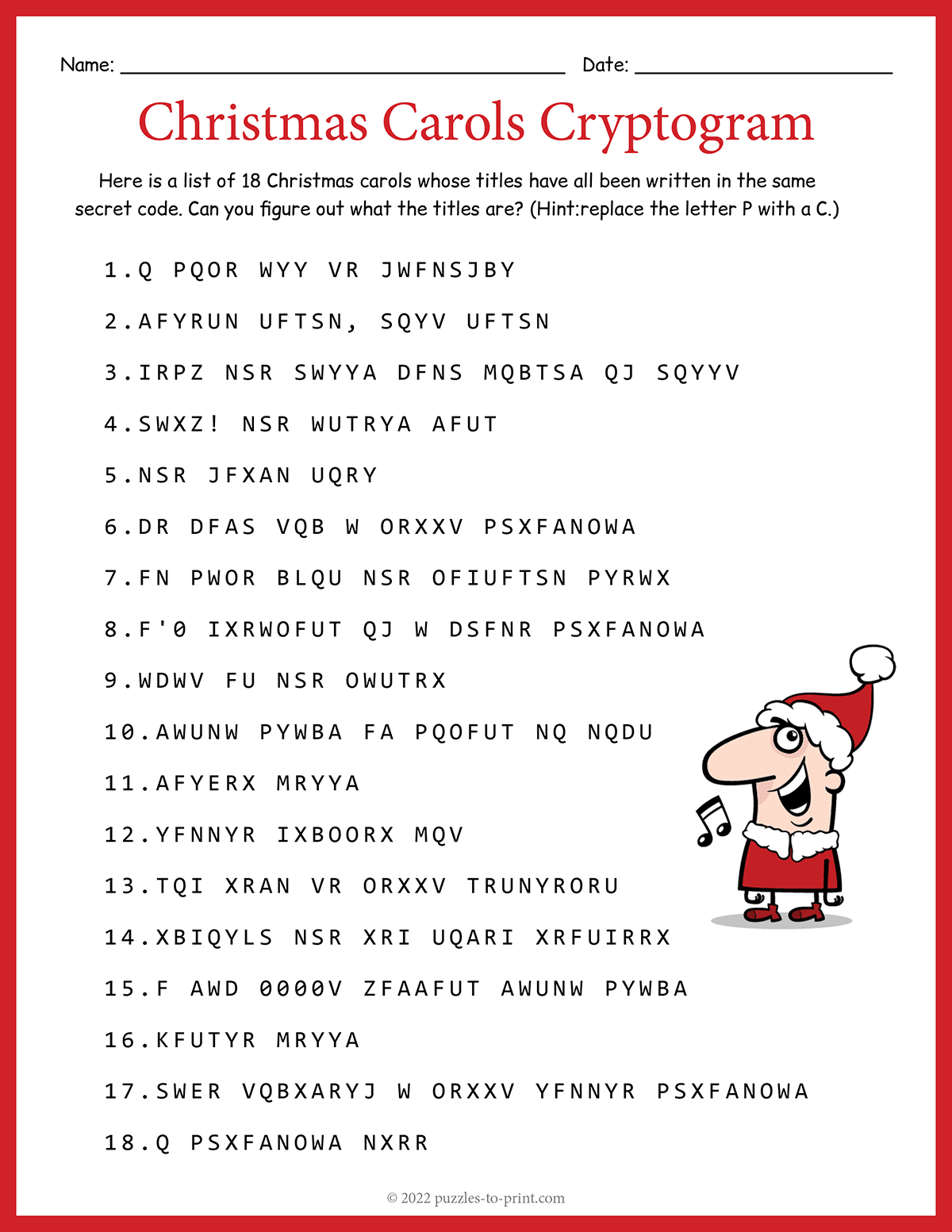 christmas carols cryptogram christmas carols worksheets picture answers Christmas Carols Cryptogram | Christmas Carols Worksheets Picture Answers