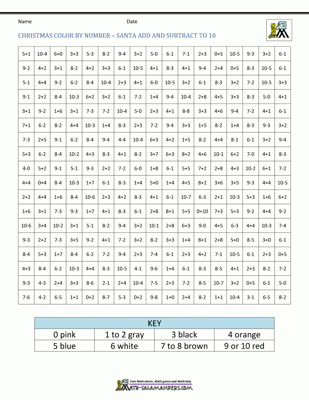 Christmas Colornumber Sheets For Kids | Color By Number Christmas Worksheets Math