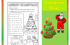 Christmas Colouring Page Freebie | Order Of Operations | Bodmas | Order Of Operations Christmas Worksheets