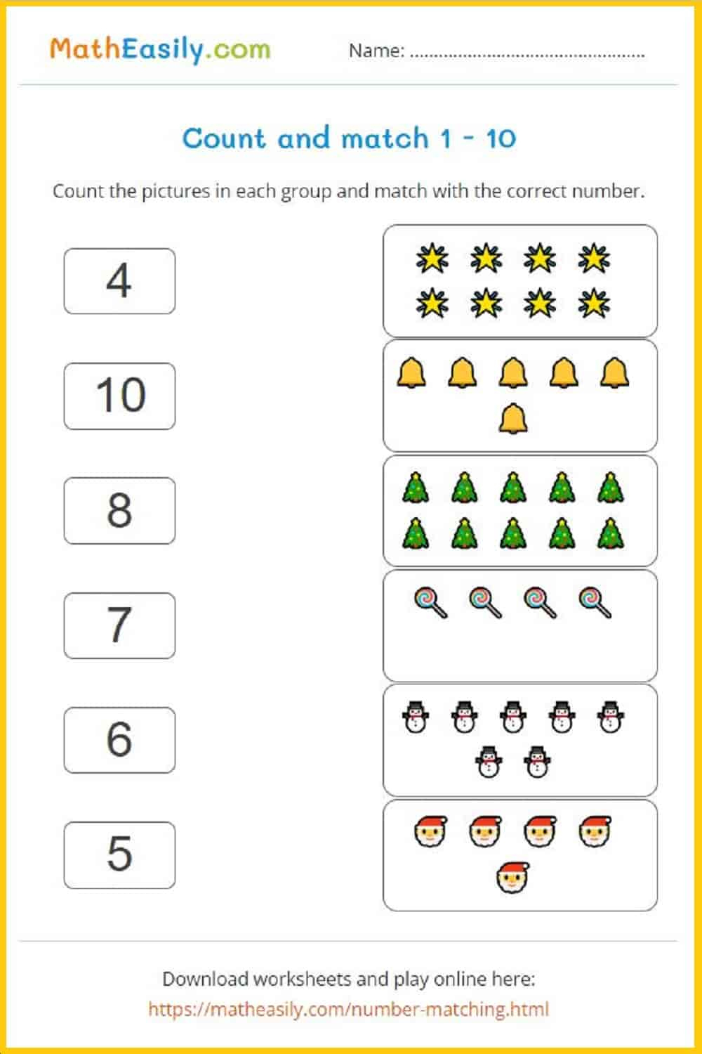 Christmas Counting Games Online + Printable 🎅 | Free Printable Christmas Counting Worksheets