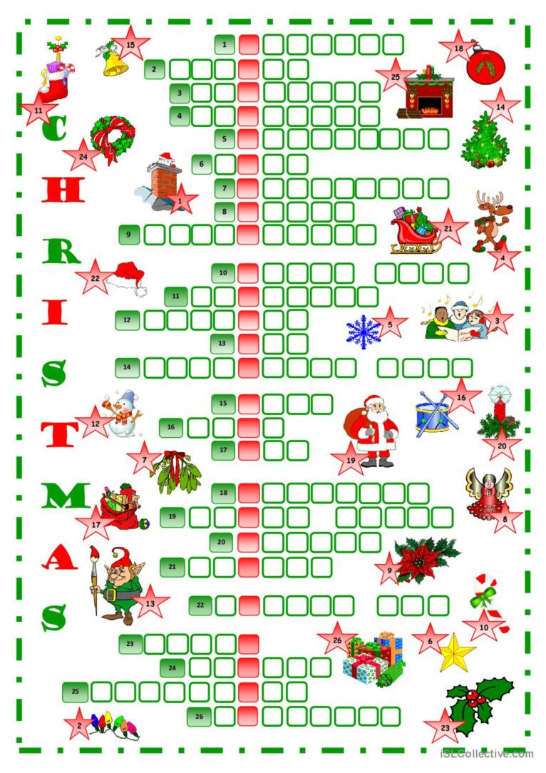 Christmas Crossword Crossword: English Esl Worksheets Pdf &amp;amp; Doc | Christmas Crossword Worksheets