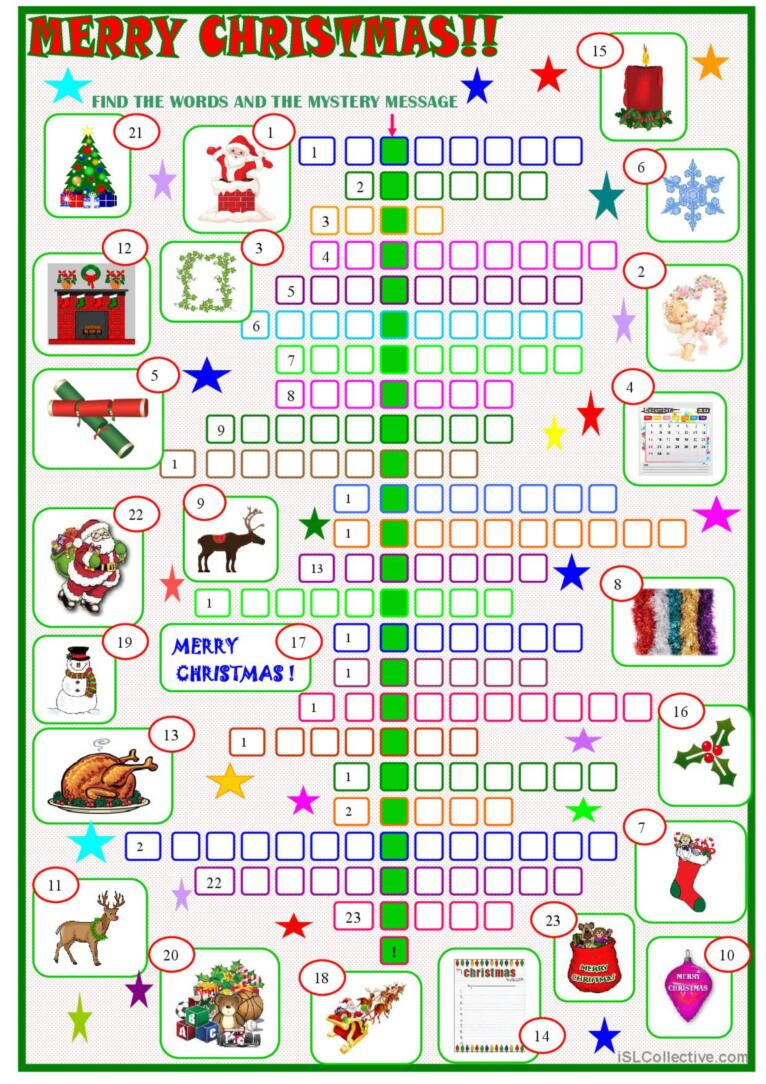 Christmas : Crossword Puzzle With A…: English Esl Worksheets Pdf &amp;amp; Doc | Christmas Crossword Worksheets