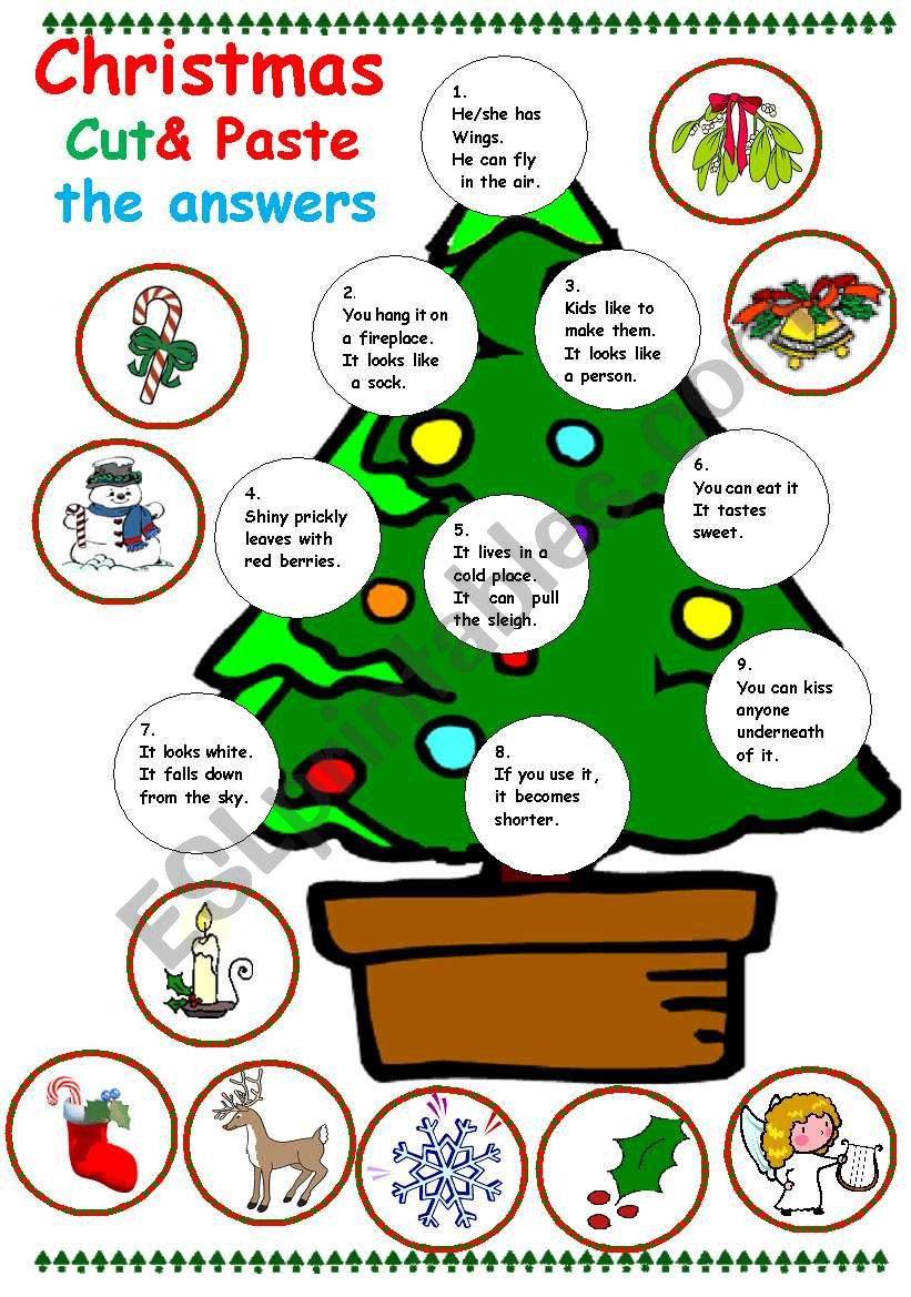 Christmas Cut And Paste - Esl Worksheetchiconattuu | Christmas Worksheets Cut and Paste