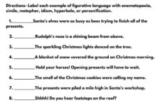 Christmas Figurative Language | Christmas Figurative Language Worksheets