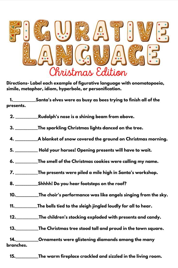 christmas figurative language christmas figurative language worksheets Christmas Figurative Language | Christmas Figurative Language Worksheets