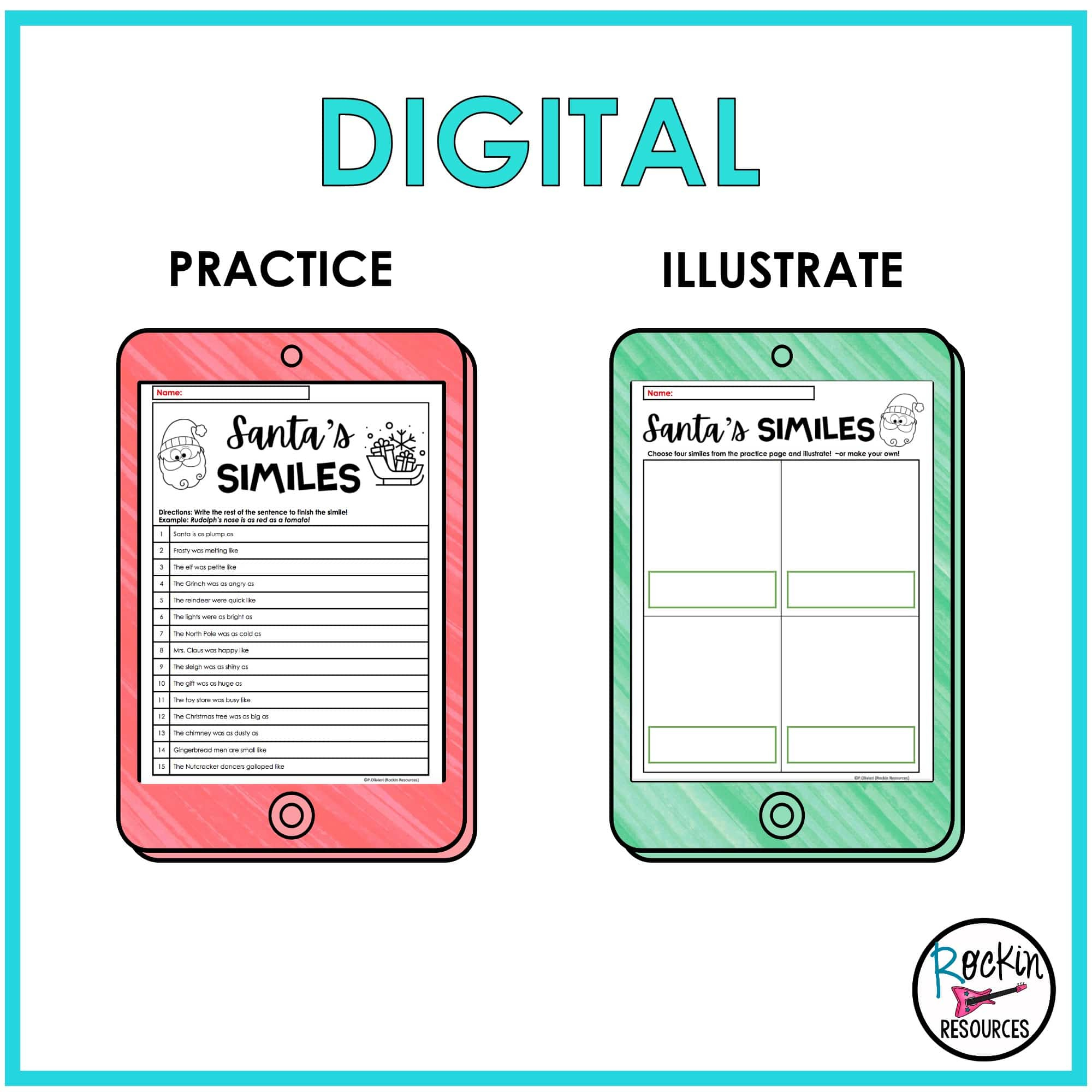 christmas figurative language rockin resources christmas similes and metaphors worksheets Christmas Figurative Language - Rockin Resources | Christmas Similes and Metaphors Worksheets