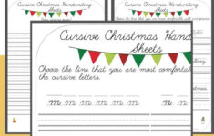 Christmas Cursive Handwriting Worksheets Christmas Cursive Handwriting Worksheets