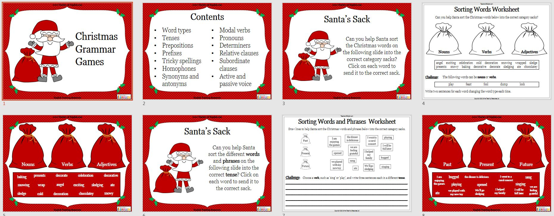 Christmas Grammar Activities | Teaching Resources | Christmas Grammar Worksheets