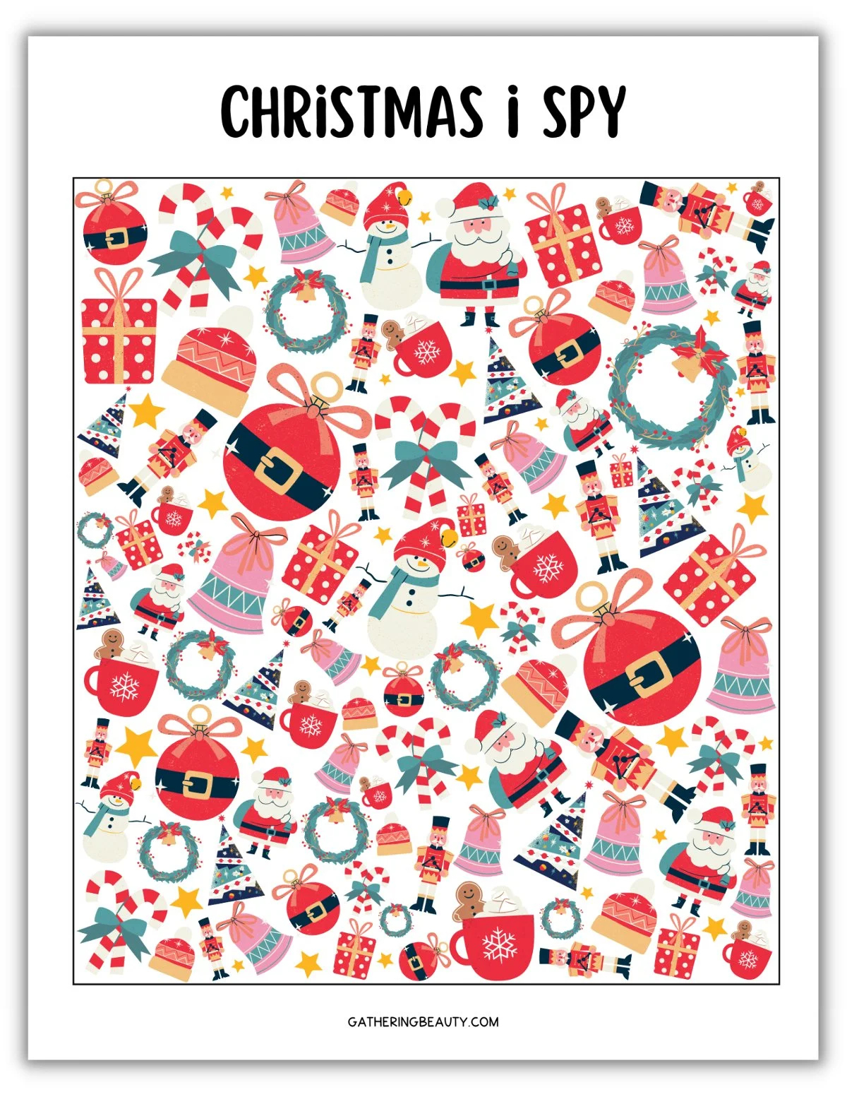 Christmas I Spy Printable — Gathering Beauty | I Spy Christmas Worksheets