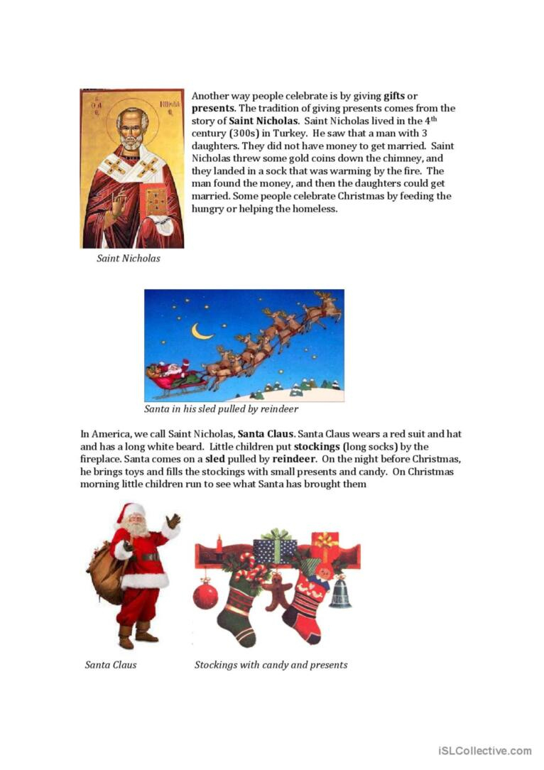 Christmas In America: English Esl Worksheets Pdf &amp;amp; Doc | Christmas In America Worksheets