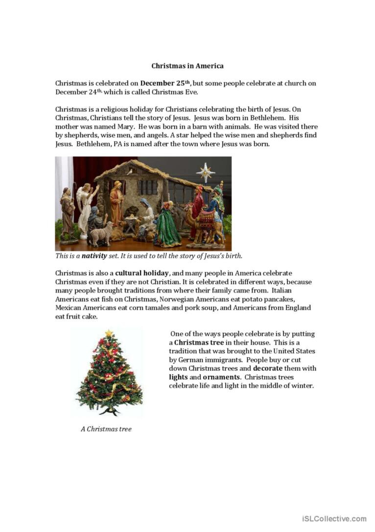 Christmas In America: English Esl Worksheets Pdf &amp;amp; Doc | Christmas In America Worksheets