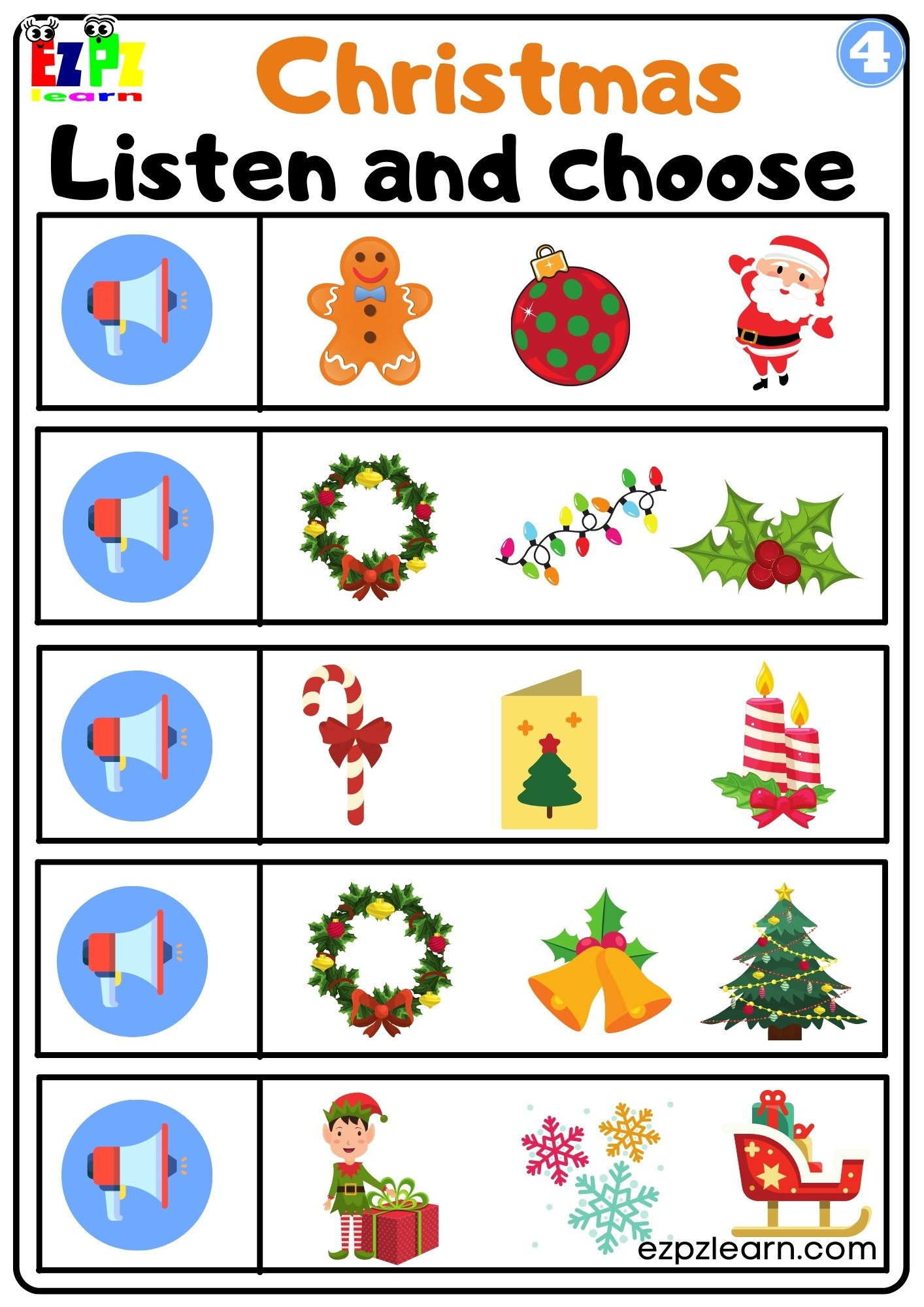 christmas interactive worksheet listen and choose the correct christmas worksheets for students Christmas Interactive Worksheet Listen And Choose The Correct | Christmas Worksheets For Students