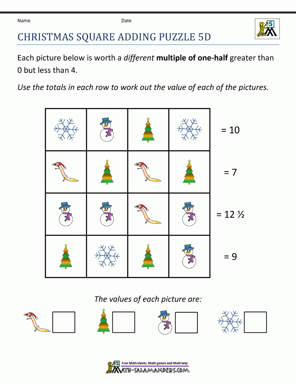 Christmas Math 5Th Grade Worksheets | Christmas Worksheets Middle School