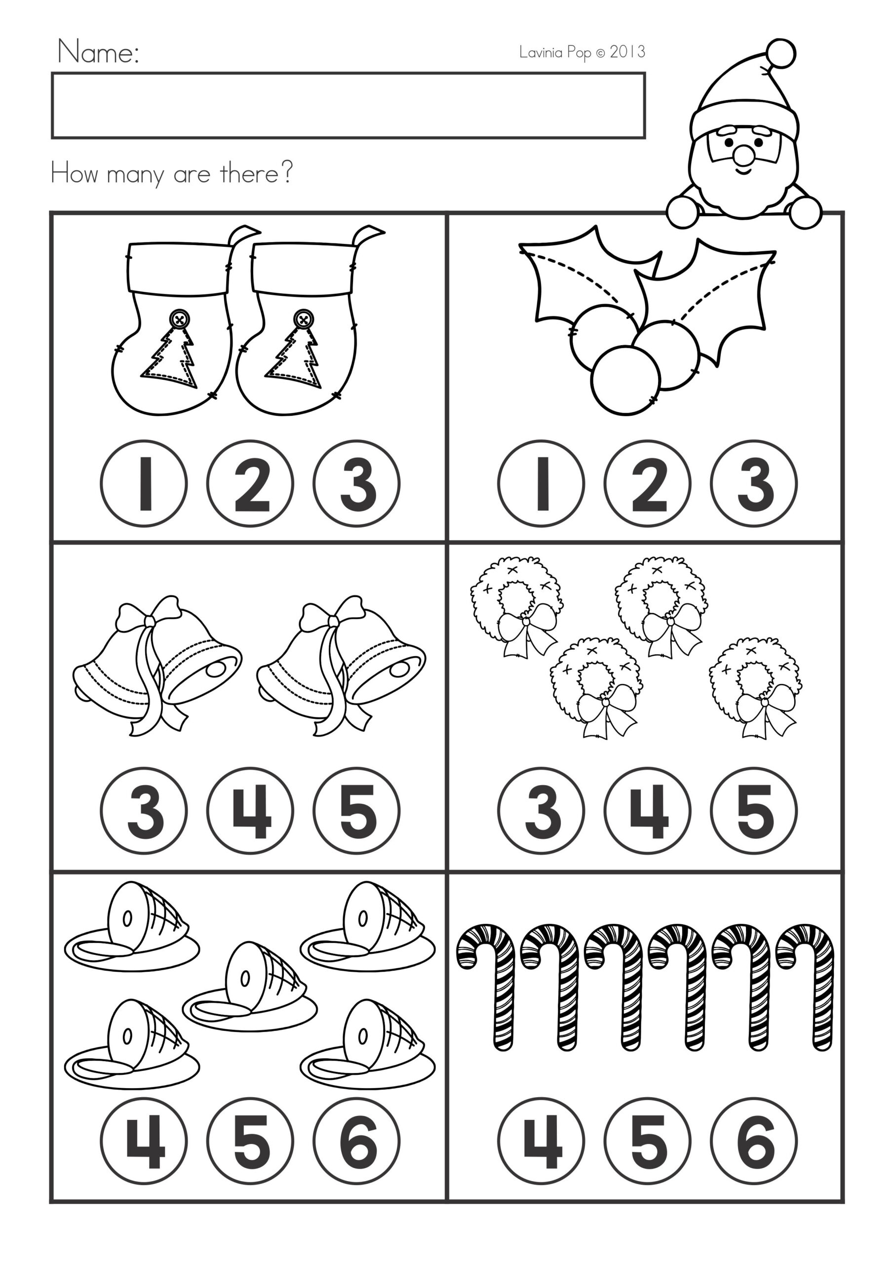 Christmas Math &amp;amp; Literacy Worksheets &amp;amp; Activities No Prep | Pre-K Christmas Math Worksheets