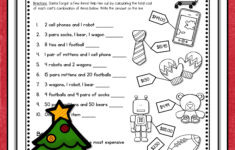 Christmas Worksheets For Sixth Graders