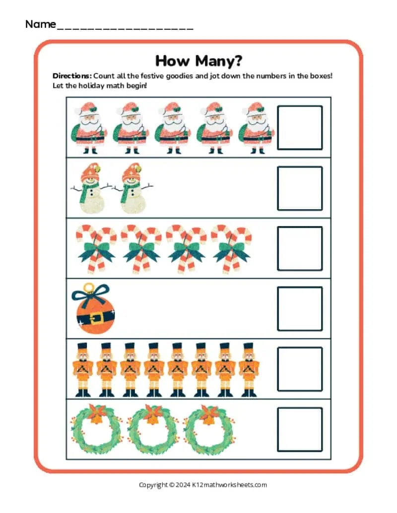 Christmas Math Worksheets - K12 Math Worksheets | Math Worksheets For Christmas