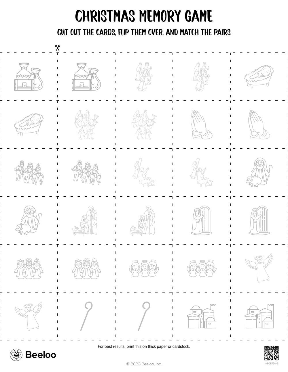 Christmas Memory Game • Beeloo Printable Crafts And Activities For | A Christmas Memory Worksheets Answers