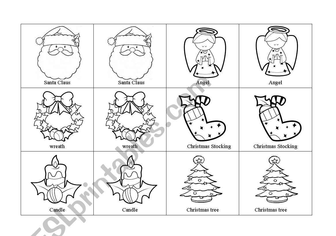 Christmas Memory Game - Esl Worksheetrenate Oliveira | A Christmas Memory Worksheets