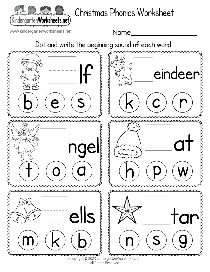 Christmas Phonics Worksheet - Free Printable, Digital, &amp;amp; Pdf | Christmas Alphabet Worksheets Kindergarten