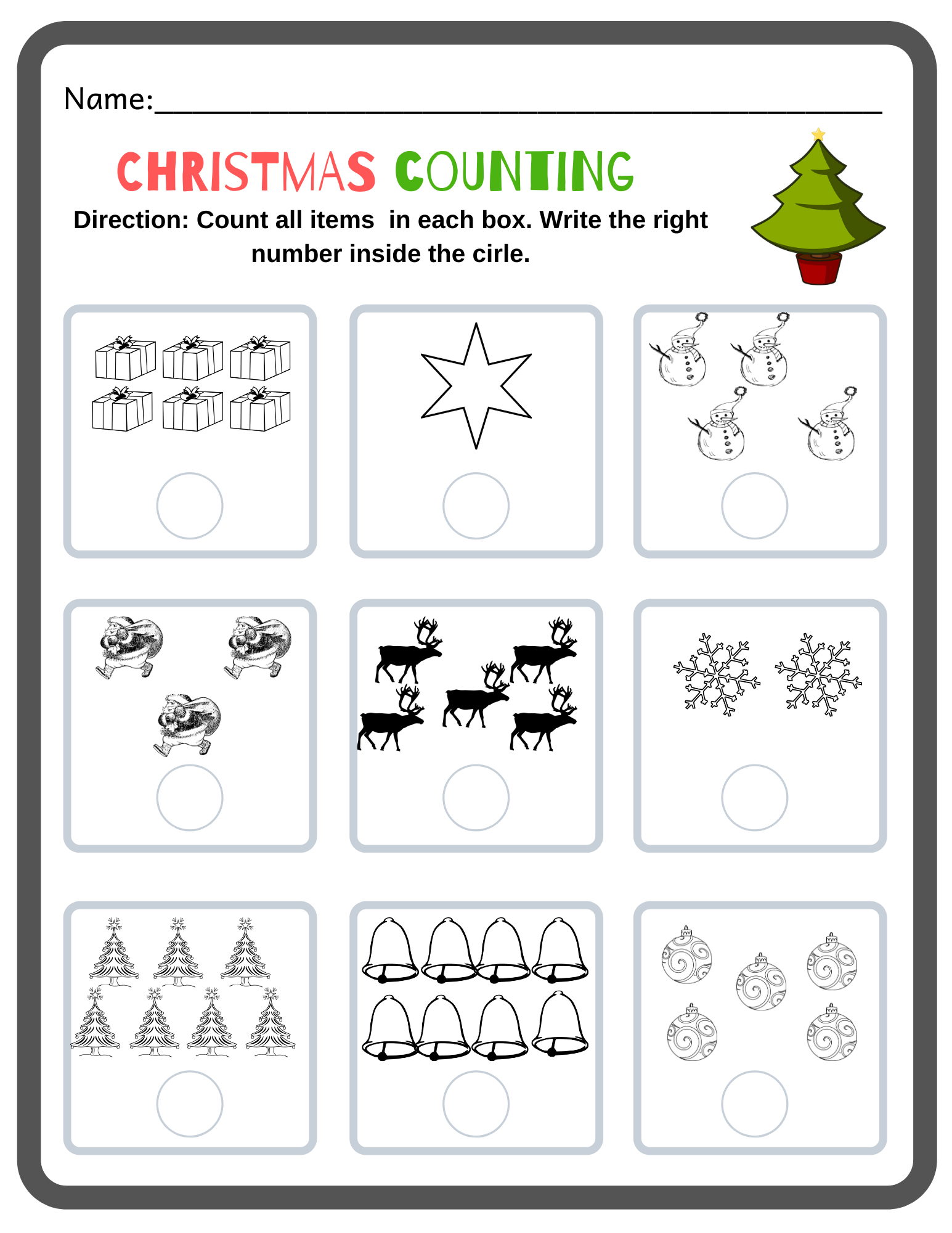Christmas Preschool Math Activity | Madeteachers | Pre-K Christmas Math Worksheets